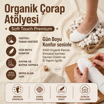 Ortopedik Yastıklı Destek Çorabı %100 Pamuk & Naturel Çorap