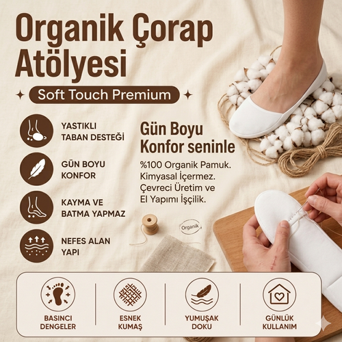 Ortopedik Yastıklı Destek Çorabı %100 Pamuk & Naturel Çorap