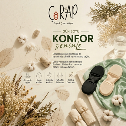 Ortopedik Yastıklı Destek Çorabı %100 Pamuk & Naturel Çorap