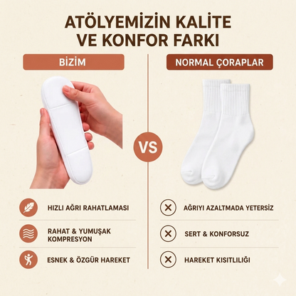 Ortopedik Yastıklı Destek Çorabı %100 Pamuk & Naturel Çorap